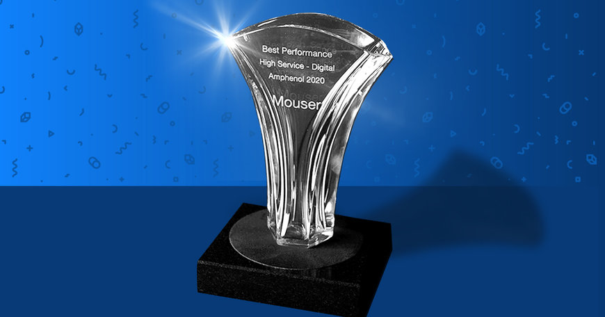 Mouser Electronics zum dritten Mal in Folge mit Best High Service Digital Performance Award von Amphenol ausgezeichnet